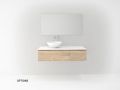 Waschtisch mit 2 Schubladen 100 - 120 - 140 cm __plus__ Aufsatzwaschbecken __plus__ Spiegel - VALENCIA REDONDO-2