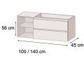 Mbelset 120 - 140 cm - 2 Schubladen __plus__ 2 Nischen __plus__ Aufsatzwaschbecken __plus__ Spiegel - VALENCIA REDONDO 4