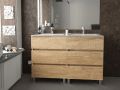 Mbelset 3 Schubladen __plus__ Doppelwaschbecken __plus__ Spiegel - BARCELONE 2V