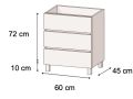 Mbelset 3 Schubladen __plus__ Doppelwaschbecken __plus__ Spiegel - BARCELONE 2V