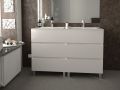Mbelset 3 Schubladen __plus__ Doppelwaschbecken __plus__ Spiegel - BARCELONE 2V