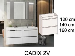 Waschtischset __plus__ Doppelwaschbecken __plus__ Spiegel - CADIX 2V