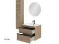 Waschtisch mit 2 Schubladen __plus__ Waschbecken __plus__ Spiegel - TARRAGONE 2T Black