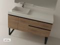 Waschtisch mit 2 Schubladen __plus__ Waschbecken __plus__ Spiegel - TARRAGONE 2T Black