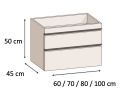 Waschtisch mit 2 Schubladen __plus__ Waschbecken __plus__ Spiegel - TARRAGONE 2T Chrome