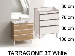 Waschtisch mit 3 Schubladen __plus__ Waschbecken __plus__ Spiegel - TARRAGONE 3T White