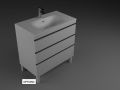Waschtisch mit 3 Schubladen __plus__ Waschbecken __plus__ Spiegel - TARRAGONE 3T Chrome