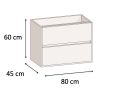 Waschtisch mit  80 cm - 2 Schubladen __plus__ Waschbecken __plus__ Spiegel - COLORS FORTY 2T