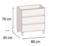 Waschtisch mit  80 cm - 3 Schubladen __plus__ Waschbecken __plus__ Spiegel - COLORS FORTY 3T