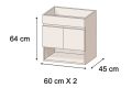 4-triges Mbelset mit Nische __plus__ Doppelwaschbecken __plus__ Spiegel - ALICANTE 2V