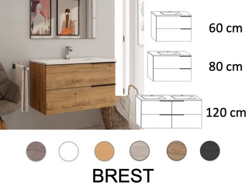 Waschtischunterschrank __plus__ Waschbecken __plus__ Spiegel - BREST