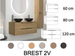 Möbelset __plus__ Doppelwaschtisch __plus__ Spiegel - BREST 2V