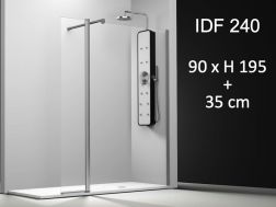 Feste Duschwand mit schwenkbarem Paneel , 90 cm - IDF240 