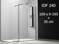 Feste Duschwand mit schwenkbarem Paneel , 100 cm - IDF240 