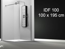 Duschabtrennung, festes Glas - 100 x 195 cm - IDF/FD