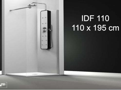 Duschabtrennung, festes Glas - 110 x 195 cm - IDF/FD