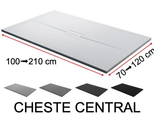 Design-Duschwanne, zentraler Ablauf, glatte Oberflche - CHESTE CENTRAL