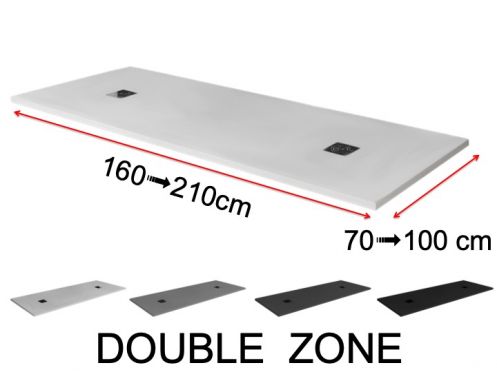 Duschwanne, Doppelablauf - DOUBLE ZONE