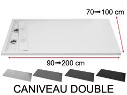 Duschwanne, Doppelablauf - CANIVEAU DOUBLE ZONE