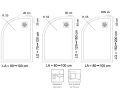 Duschwanne, mit viertelrunder Ecke - RADIUS 55 RAND LINKS