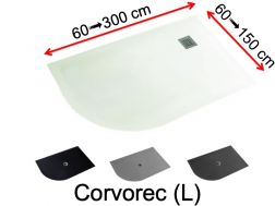 Duschwanne, mit viertelrunder Rundung, links - CORVOREC LEFT