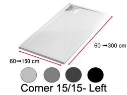 Duschwanne mit schrägem Ablauf links - CORNER left 1515