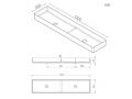 Doppelwaschbecken, Arbeitsplatte, 30 x 130 cm, aus Solid Surface-Harz - ALFA 1300