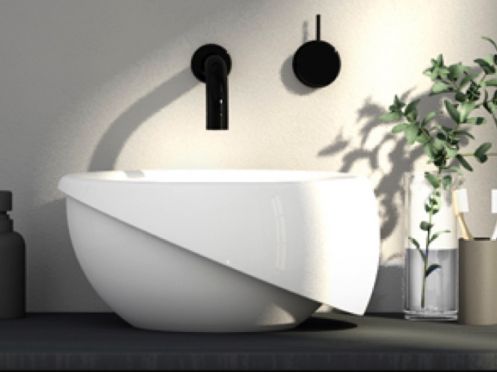 Aufsatzwaschbecken,  36 cm, aus Solid Surface-Harz - AMURIPLUS