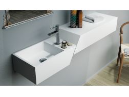 Designer-Waschbecken aus Solid-Surface-Mineralharz - LEVEL XL