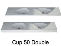 Design-Doppelwaschtischplatte aus Solid-Surface-Mineralharz - CUP DOUBLE