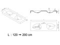 Design-Doppelwaschtischplatte aus Solid-Surface-Mineralharz - CUP DOUBLE