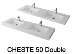 Design-Waschbecken,  aus Mineralharz mit fester Oberfläche - CHESTE 50 DOUBLE