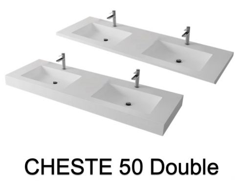 Design-Waschbecken,  aus Mineralharz mit fester Oberflche - CHESTE 50 DOUBLE