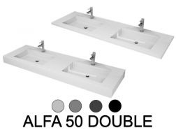 Waschtischplatte, hängend oder Tischplatte, aus Mineralharz - ALFA 50 DOUBLE