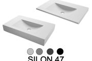 Waschtischplatte, hängend oder Tischplatte, aus Mineralharz - SILON 47