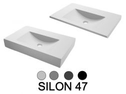 Waschtischplatte, hängend oder Tischplatte, aus Mineralharz - SILON 47