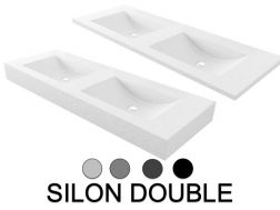 Waschtischplatte, hängend oder Tischplatte, aus Mineralharz - SILON DOUBLE
