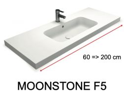 Waschtischplatte, wandhängend oder freistehend, aus Mineralharz - MOONSTONE F5