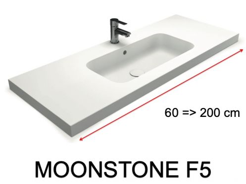 Waschtischplatte, wandh�ngend oder freistehend, aus Mineralharz - MOONSTONE F5