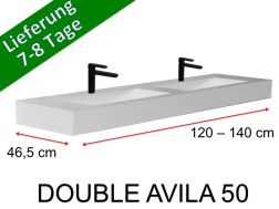 Waschtischplatte, aufgehängt oder Arbeitsplatte, aus Mineralharz - DOUBLE AVILA 140