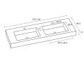 Waschtischplatte, aufgehngt oder Arbeitsplatte, aus Mineralharz - DOUBLE AVILA 140