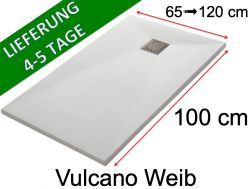 100 CM - Duschwannen aus Mineralharz, rutschfest - VULCANO Weiß