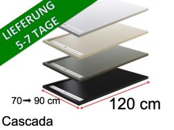 120 cm - Duschwanne mit Rinne aus hellem Harz - CASCADA