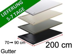 200 cm - Regenrinne mit Harzgitter - GUTTER COVER