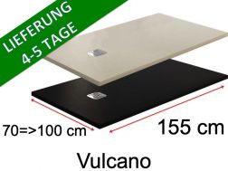 155 cm - Duschwannen, Mineralharz, rutschfest - VULCANO  Anthrazit oder Beige