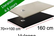 160 cm - Duschwannen, Mineralharz, rutschfest - VULCANO  Anthrazit oder Beige