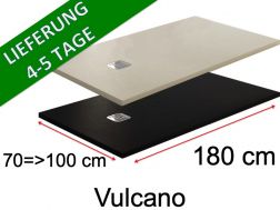 180 cm - Duschwannen, Mineralharz, rutschfest - VULCANO  Anthrazit oder Beige
