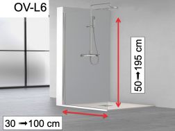 Feste Duschwand, dezente Stabilisatorstange - OV-L6