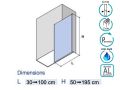 Feste Duschwand, dezente Stabilisatorstange - OV-L6