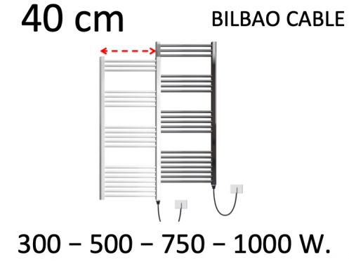 Handtuchwrmer, Breite 40 cm, elektrisch, fr Raumthermostat - BILBAO CABLE